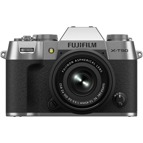 FUJIFILM X-T50 Mirrorless Camera with 15-45mm f/3.5-5.6 Lens (Silver)
