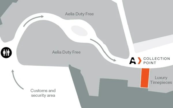Map of the collection point at Auckland International Airport