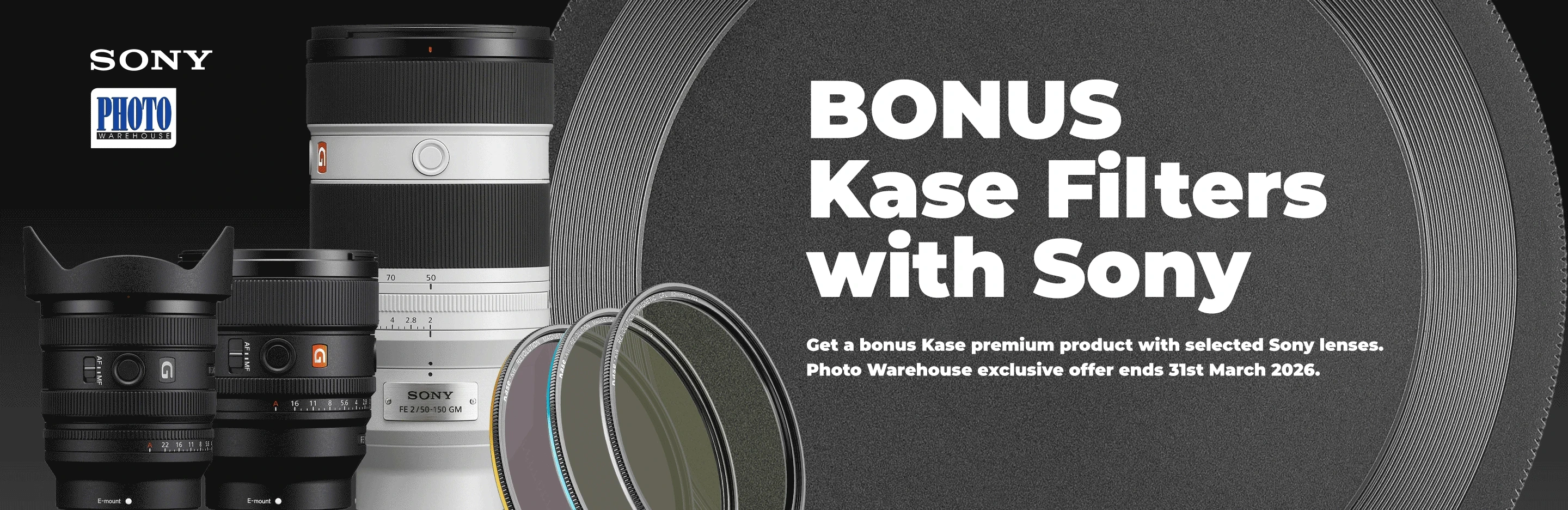 Banner for Bonus Kase Filters with Sony