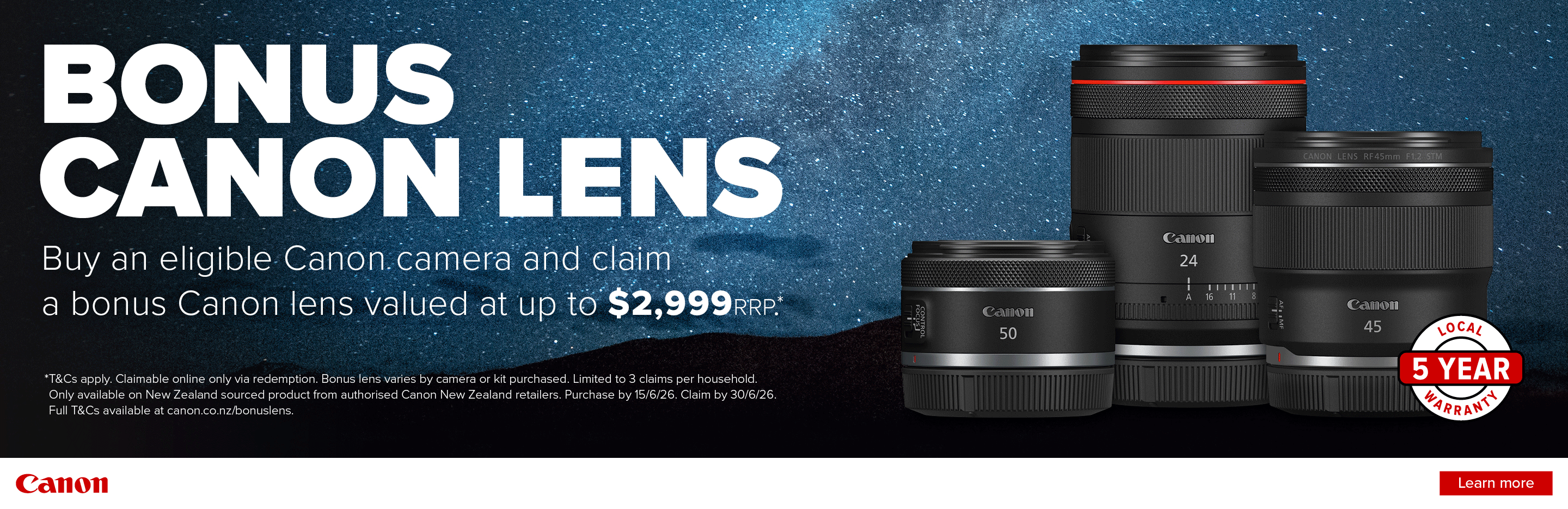 Banner for Canon Bonus Lens