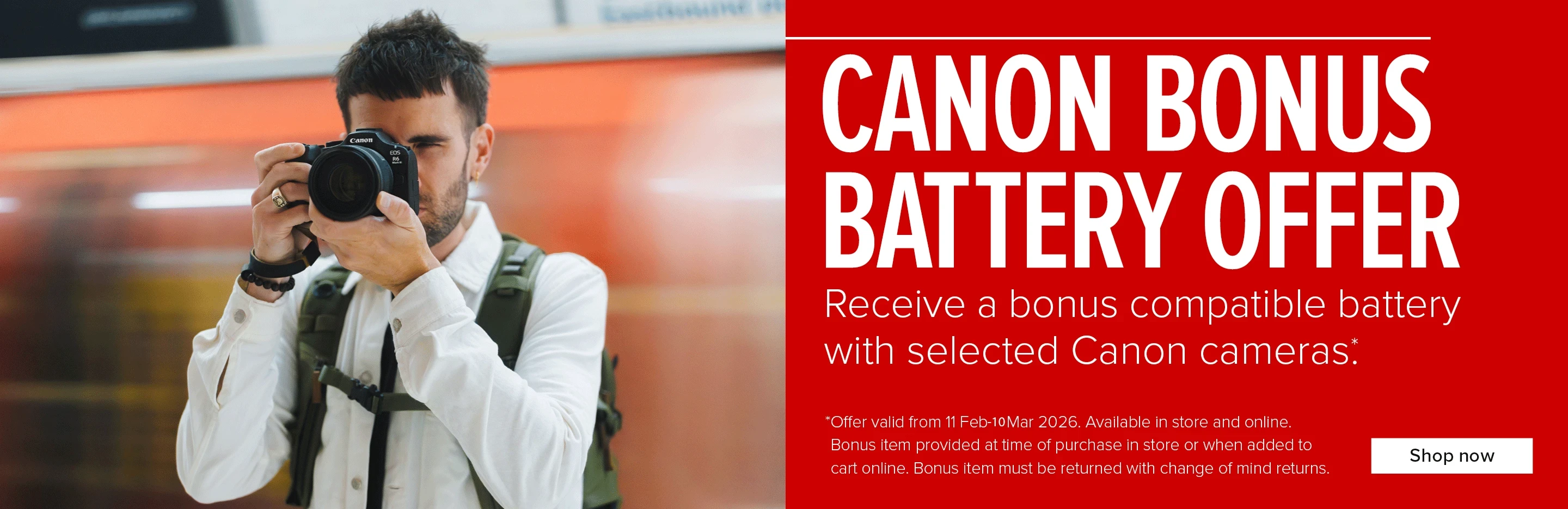 Banner for Canon Bonus Battery