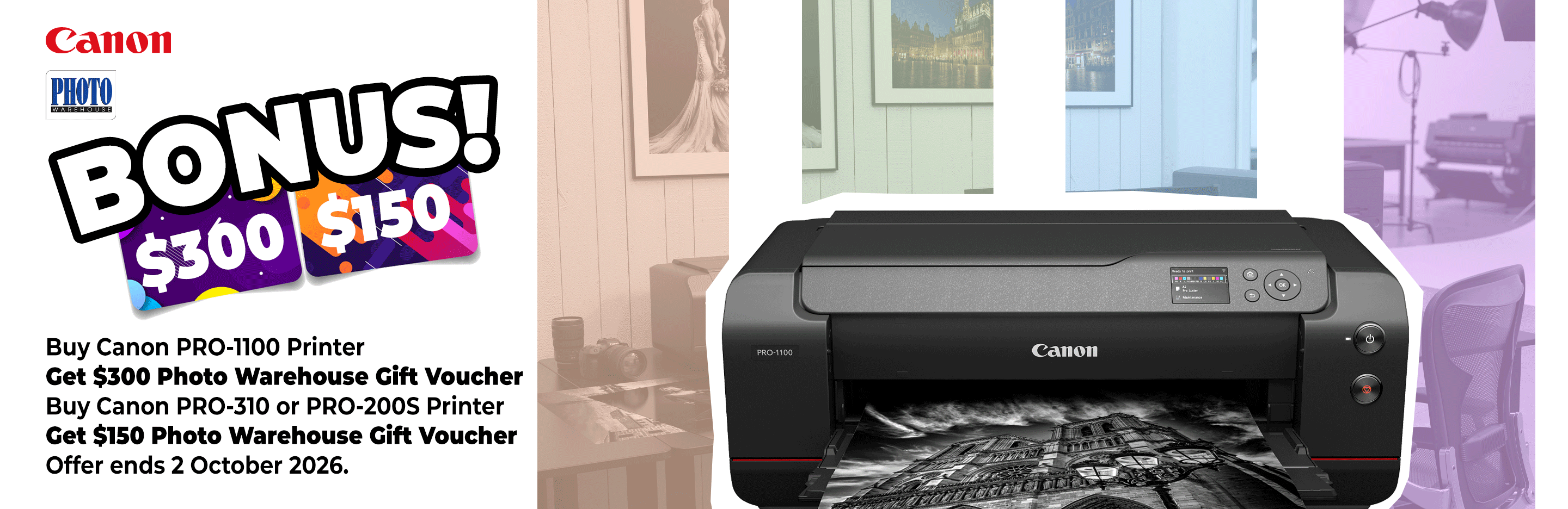 Banner for Canon Pro Printer Bonus Voucher
