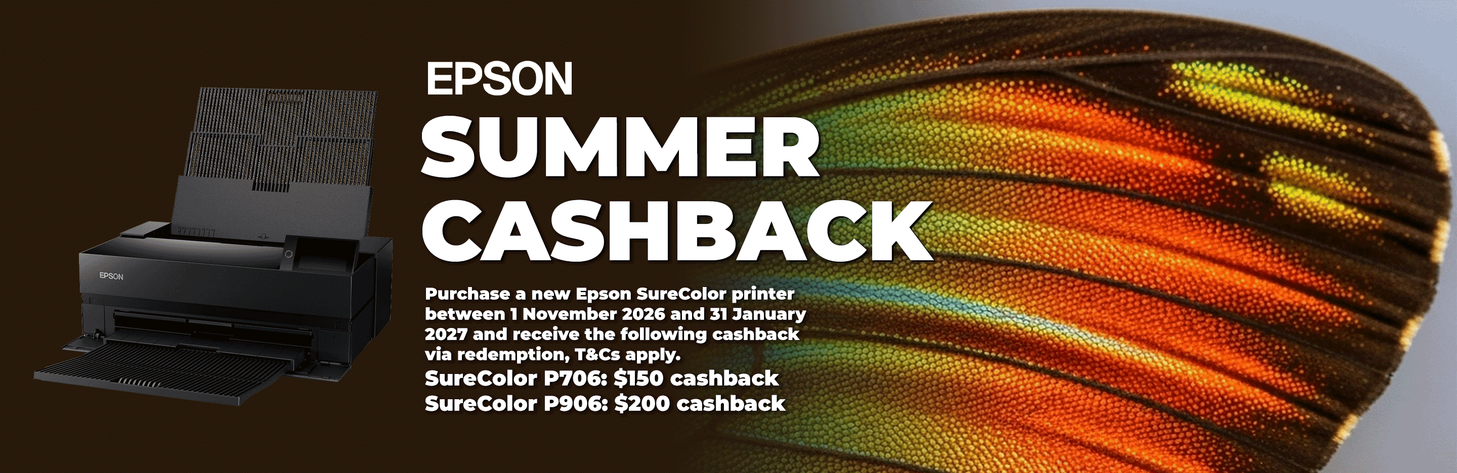 Banner for Epson Summer Cashback