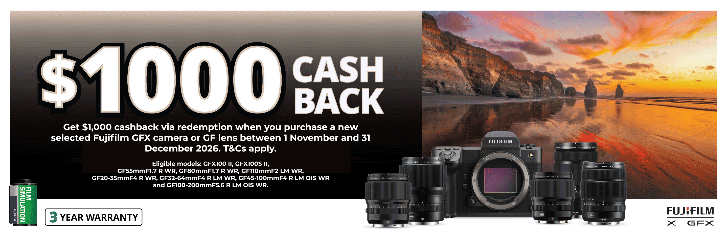 Banner for Fujifilm GFX Cashback