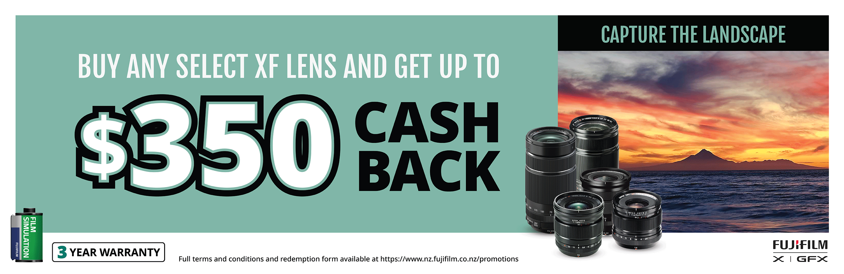 Banner for Fujifilm Lens Cashback