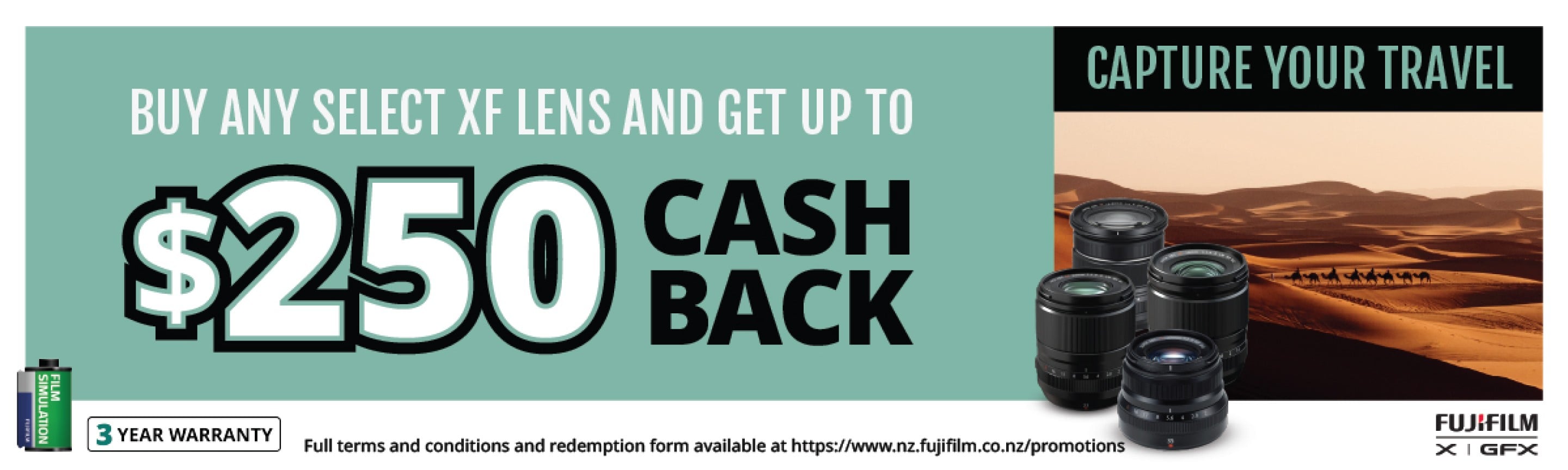Banner for Fujifilm Lens Cashback