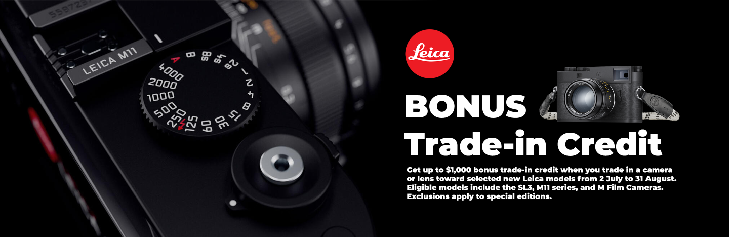 Banner for Leica Bonus Trade-In Credit.