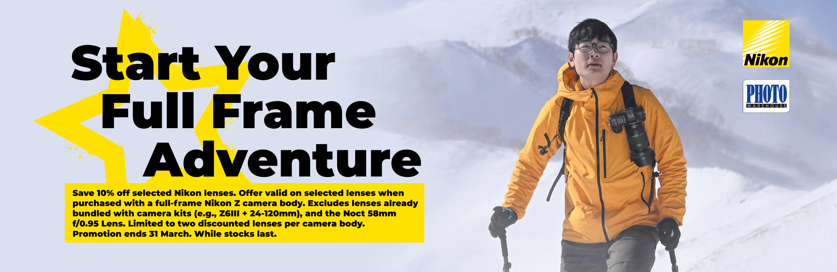 Banner for Nikon 10% off Lens