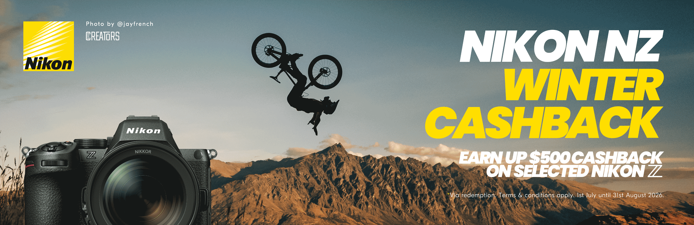 Banner for Nikon Winter Cashback 