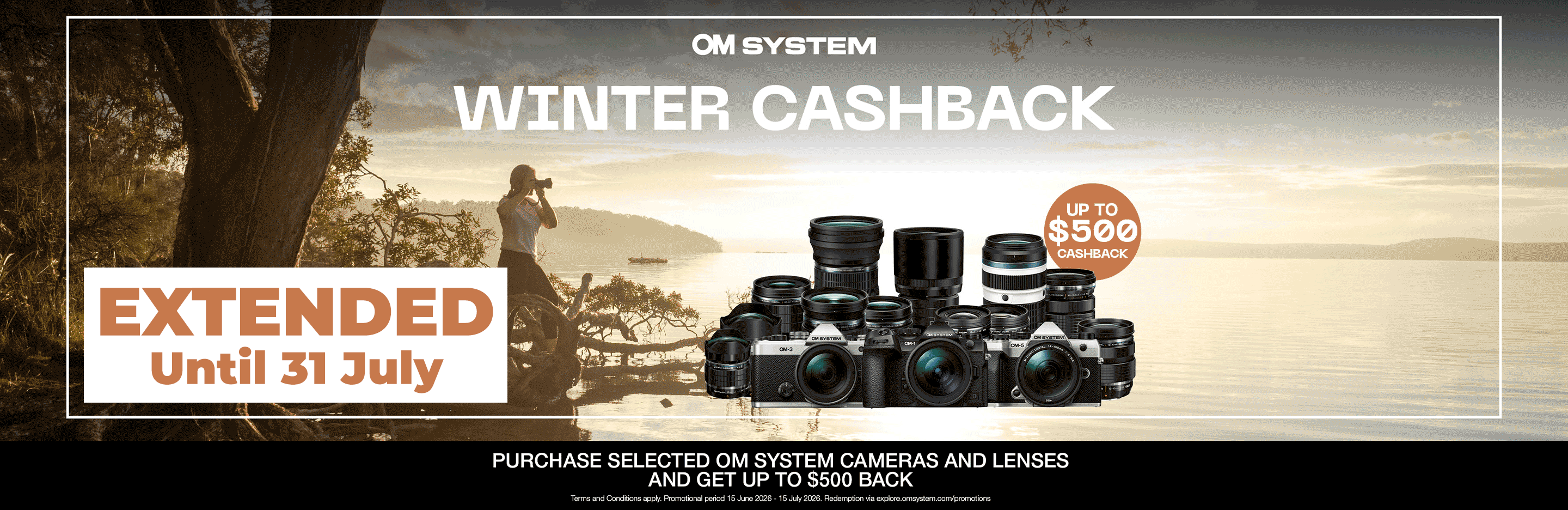 Banner for OM SYSTEM Winter Cashback