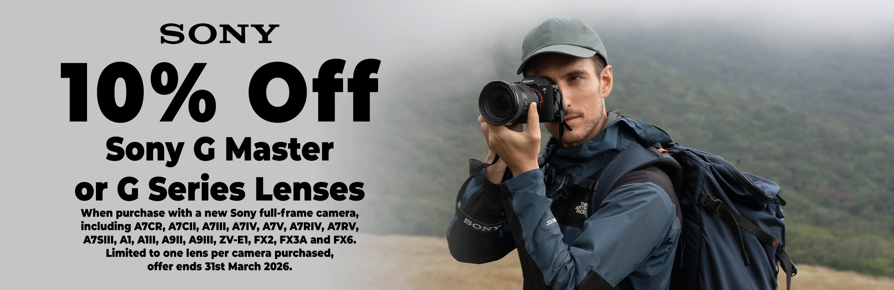 Banner for Sony 10% Off Lens Offer