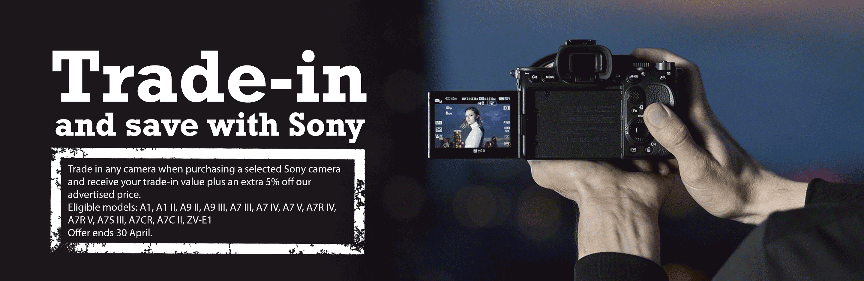 Banner for Trade-in and Save with Sony