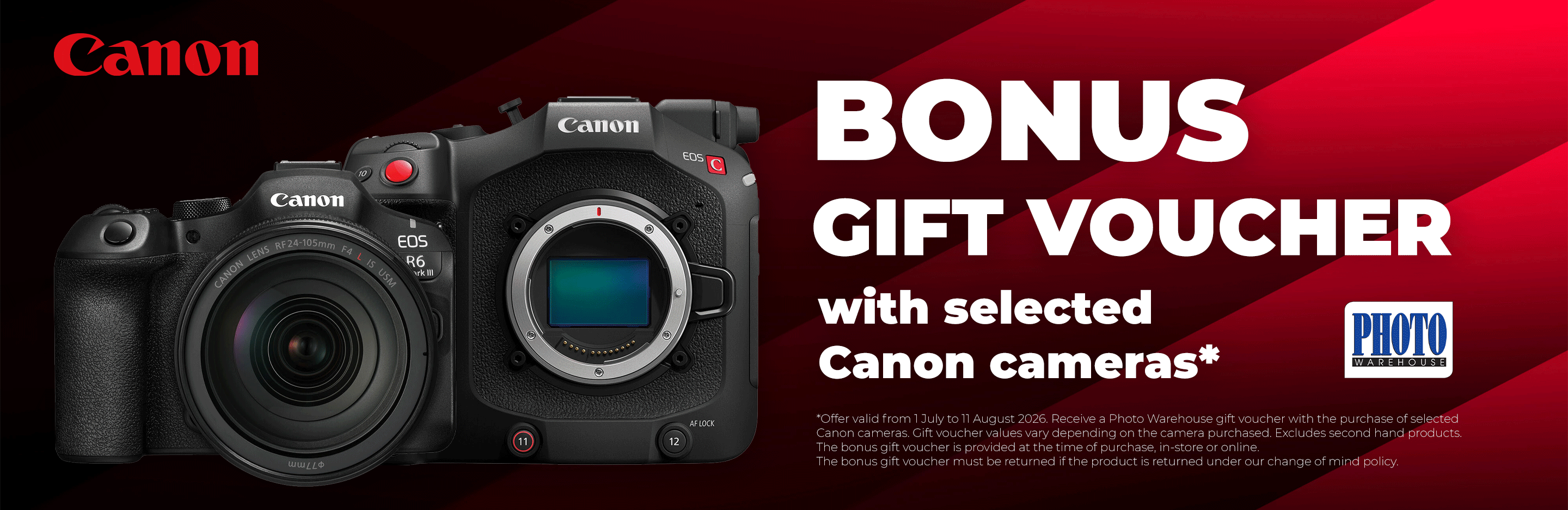 Banner for Canon Bonus Gift Card