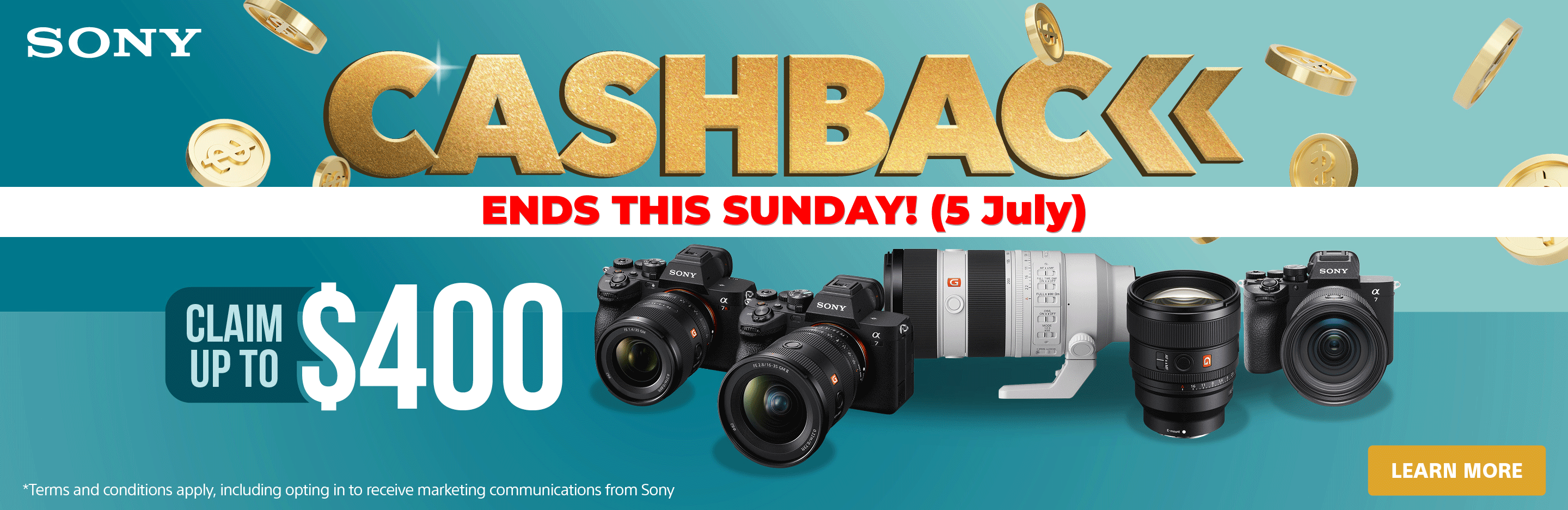 Banner for Sony Cashback