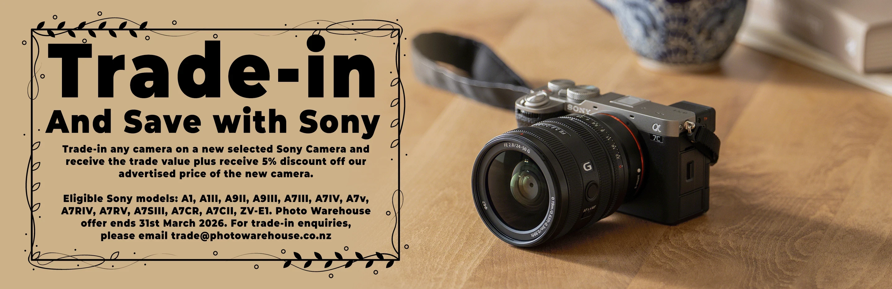 Banner for Trade-in and Save with Sony