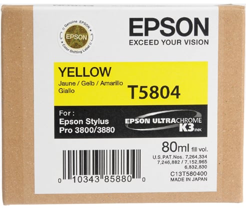 Best image for Epson 3800/3880 K3 80ml Ink Yellow