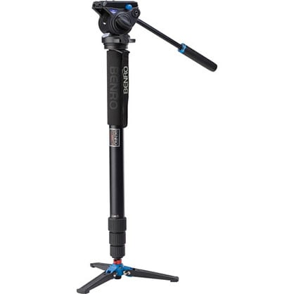 Benro A48TDS4 Series 4 Aluminum Monopod with 3-Leg Locking Base  &amp;  S4 Video Head