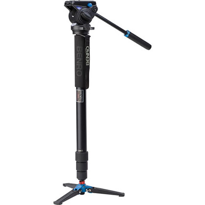 Benro A48TDS4 Series 4 Aluminum Monopod with 3-Leg Locking Base  &  S4 Video Head - Best Available Image