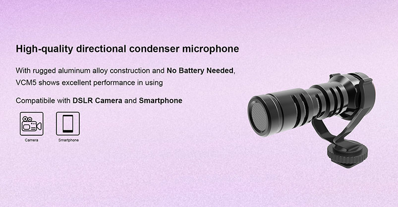 CKMOVA VCM5 Video Mic w Headphone Jack - Best Available Image