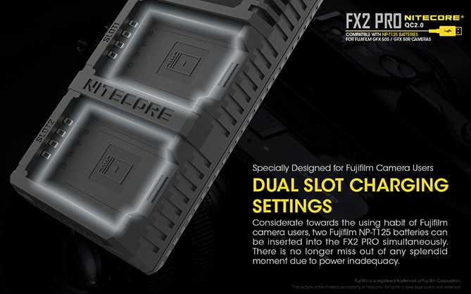1019870_B.jpg - Nitecore FX2 Pro Charger Fuji NP-T125 - Thumbnail 2