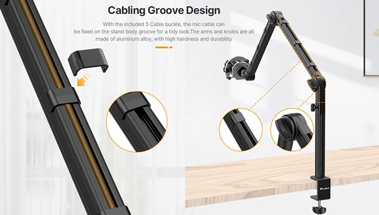 1020210_D.jpg - Ulanzi LS24 Desktop Three-Section Microphone Boom Arm - Thumbnail 4