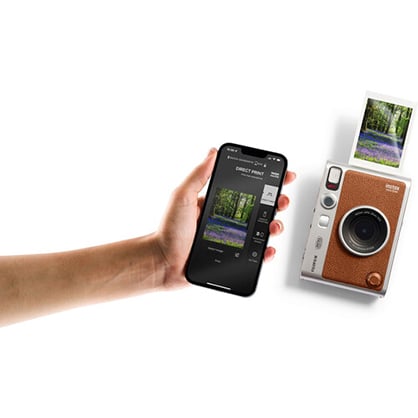 Instax Mini Evo Hybrid Instant Camera Brown Instant Print Cameras