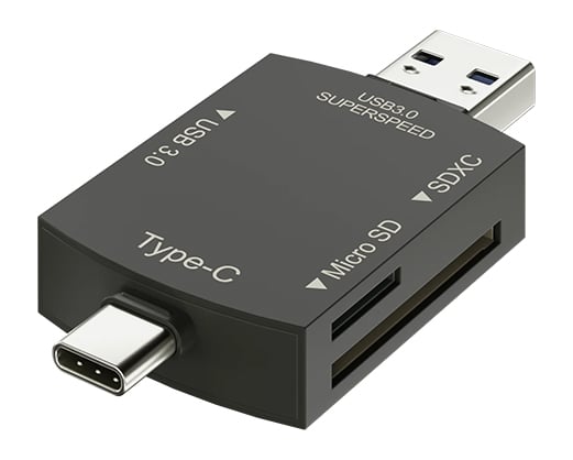 Newell USB-A/USB-C Hub 3 in 1 SD/Micro SD/USB Reader