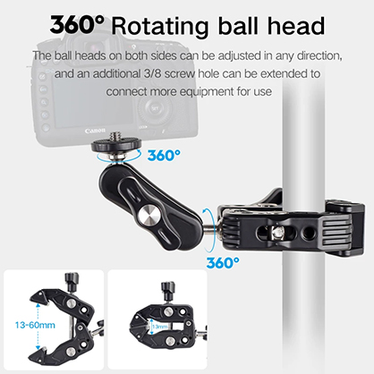 1021900_B.jpg - XILETU Cro1 Multifunctional Crab Clamp with 3.5" Ball Head Arm - Image 2
