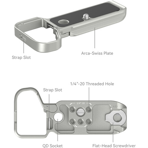 1021990_B.jpg - SmallRig Bottom Mount Plate for Sony a7C II  &amp;  a7CR (Silver) 4439