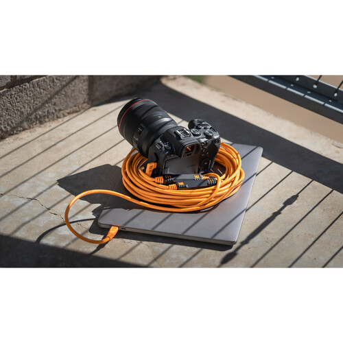 1023180_C.jpg - Tether Tools Pro USB-C Straight to Right-Angled Cable 9.4 Metre Orange - Image 3