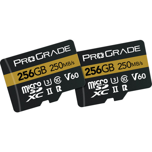 ProGrade 256GB UHS-II microSDXC Memory Card with SD Adapter (2-Pack) - Best Available Image