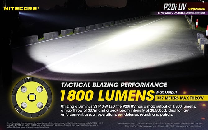 1023490_B.jpg - Nitecore P20i UV 1800 Lumen Rechargeable Flashlight with UV Light - Thumbnail 2