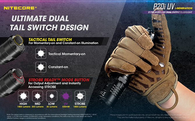1023490_C.jpg - Nitecore P20i UV 1800 Lumen Rechargeable Flashlight with UV Light - Image 3