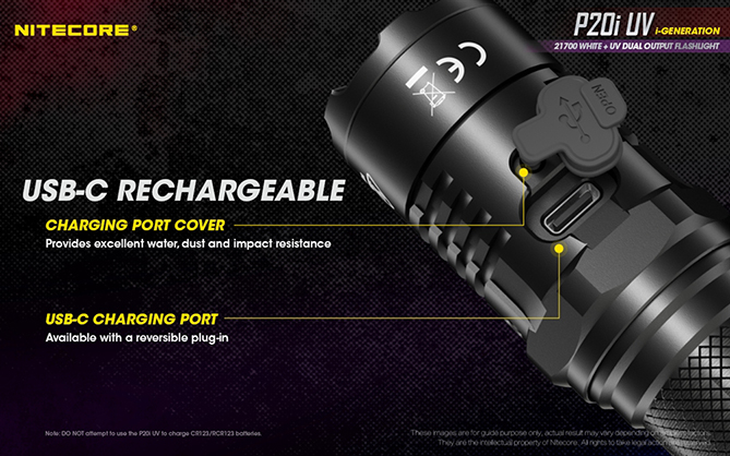 1023490_E.jpg - Nitecore P20i UV 1800 Lumen Rechargeable Flashlight with UV Light - Image 5