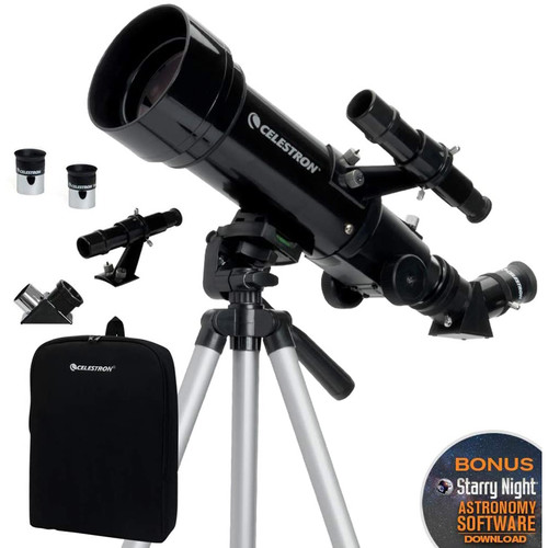 1023730_A.jpg - Celestron Travel Scope 70AZ f/5.7 AZ Refractor Telescope Kit - Image 1