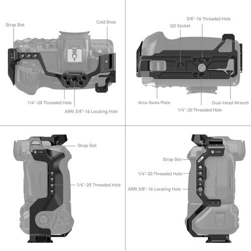1023770_A.jpg - SmallRig Full Cage for Select Canon EOS Cameras with BG-R10 Battery Grip 3464B - Image 1