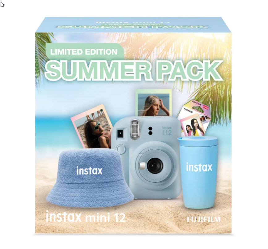 Instax Mini 12 Instant Film Camera - Pastel Blue (2024 Limited Edition Summer Pa - Best Available Image