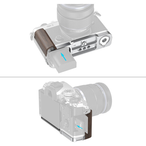 1025470_C.jpg - SmallRig L-Shaped Mount Plate with Wooden Handle for OM System OM-3 5563 - Image 3