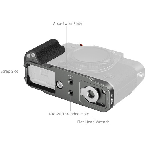 1025740_A.jpg - SmallRig L-Shaped Mount Plate with Silicone Handle X-T30 III Charcoal 5665 - Image 1