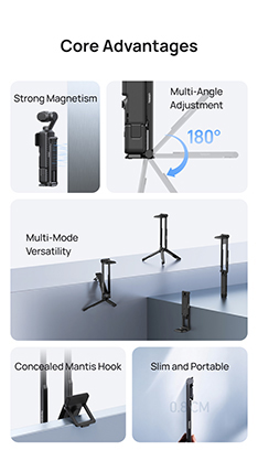 1026720_C.jpg - Telesin Magnetic Portable Multifunctional Tripod for DJI Osmo Pocket 4P / 4 / 3 - Image 3