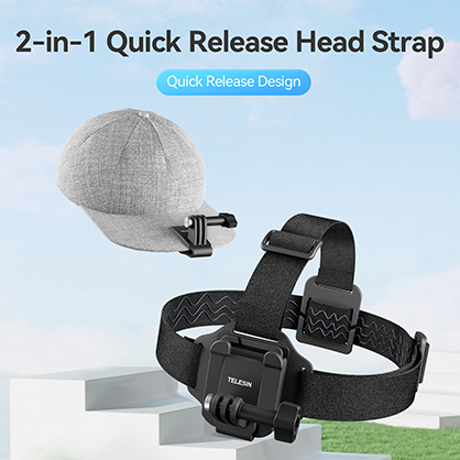 1026730_A.jpg - Telesin 2-in-1 Quick Release Head Strap - Image 1