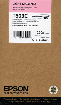Epson 7800/9800 K3 Ultra-Chrome Pigment Ink Light Magenta (220ml)