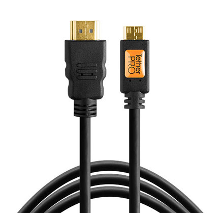 TetherPro HDMI Mini Cable to HDMI 3 feet BLACK