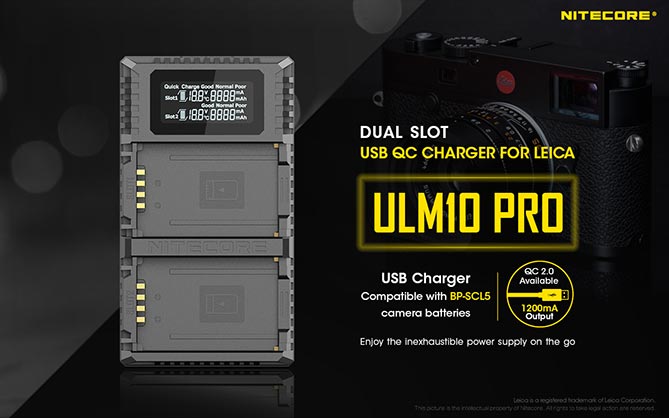 Best image for Nitecore ULM10 Pro Battery Charger for Leica BP-SCL5