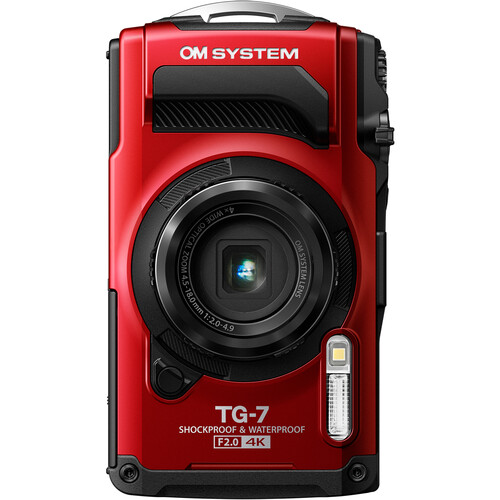 1021681_A.jpg - OM SYSTEM Tough TG-7 Digital Camera (Red) - Image 1