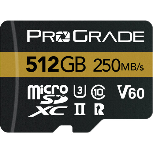 ProGrade 512GB UHS-II microSDXC Memory Card with SD Adapter - Best Available Image