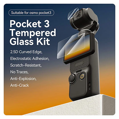 Telesin Tempered Film Screen Protector Set for DJI Osmo Pocket 3 - Best Available Image