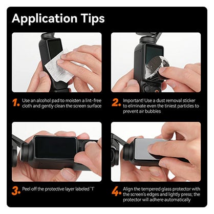 1024181_E.jpg - Telesin Tempered Film Screen Protector Set for DJI Osmo Pocket 3 - Thumbnail 5