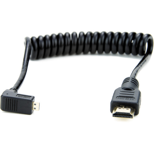 Atomos Coiled Right-Angle Micro-HDMI to HDMI Cable (30-45cm)