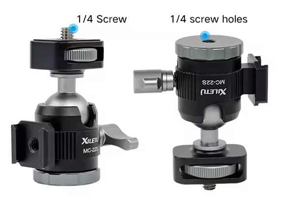 1024901_A.jpg - Xiletu MC-22S Mini Ball Head with Vertical Cold Shoe Mount - Image 1